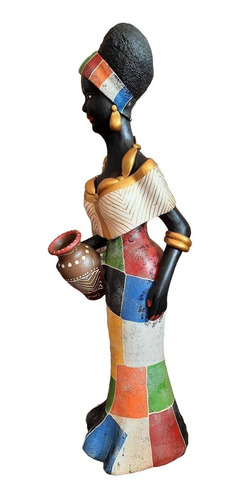Imagem 2 de 9 de Boneca Africana Saia E Faixa Coloridas Artesanato Caruaru