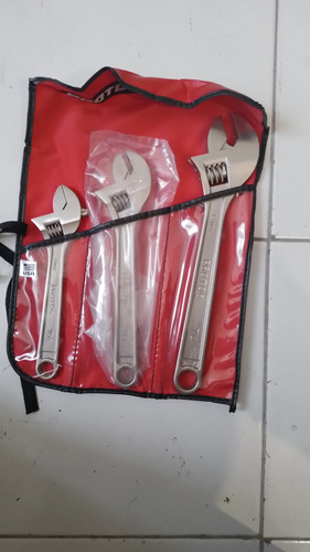 Set Llave Perico Industrial Inglesa Ajustable 3pz Proto J795