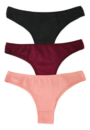 Panties Algodón Para Mujer Bragas Calzón Pantys Sexy 3 Pack