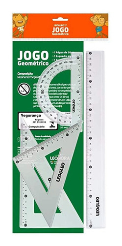 Kit Geométrico De Réguas Com 4 Peças Escolar