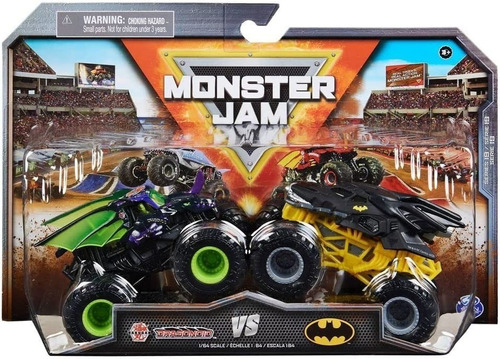 Doble Monster Jam - Dragonoid Vs Batman - True Metal 1:64 