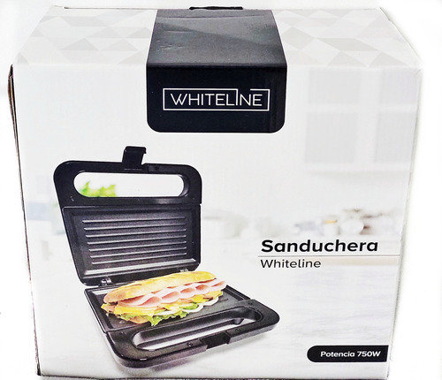 Sandwichera Whiteline Negra De 2 Puestos 750 W Negociable 