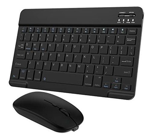 Pequeño Teclado Y Mouse Bluetooth Para Tableta Android Negro