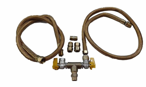 Imagem 1 de 2 de Kit Flexível Cooktop Forno Gas Encanado C/2 Magueiras 1,5 Mt