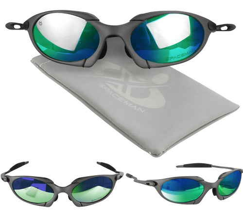 Oculos Sol Masculino Proteção Uv Metal Cinza Lupa + Case