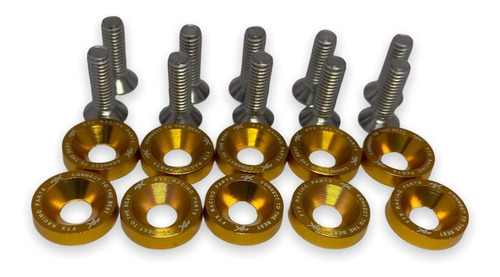 Arandelas Aluminio Moto Auto Atv Ftx 6mm M6 X10u Gold