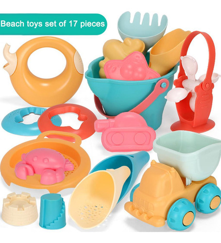 Juego De Juguetes De Playa, Juego De Arena, Cubo 17 Piezas