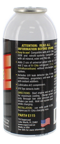 Aceite Tipo Ester Con Uv Detector De Fugas Y R134a 4oz