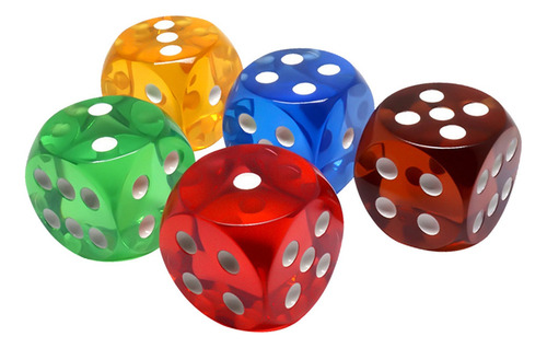 Juego De Mesa De Cristal Dados 25 Mm Transparente Juego De M