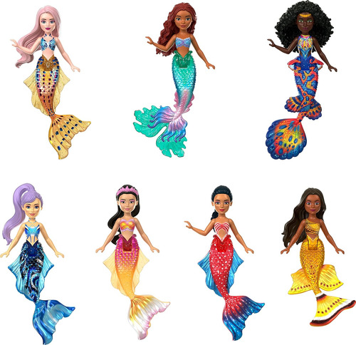 Juego De Muñecas Pequeñas De Ariel Y Hermanas Mattel