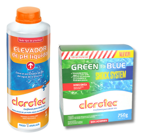 Elevador De Ph Clorotec Mas Green To Blue