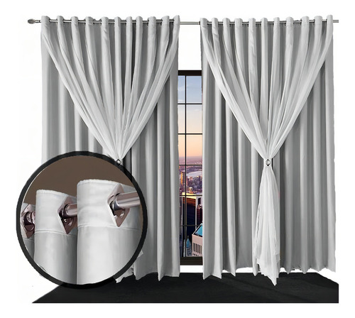 Cortina Blackout Ana Corta Luz 6,00 X 2,90 De Ilhios Branco