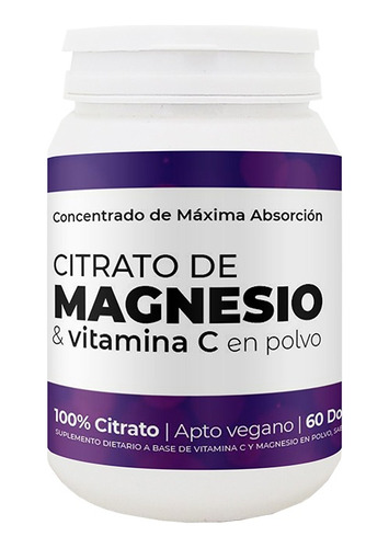 Citrato De Magnesio Y Vitamina C Polvo X180g Vegano Lappiel