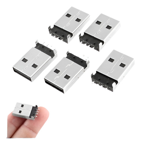 5 Pc Usb Tipo A Macho Soldar Conector Repuestos