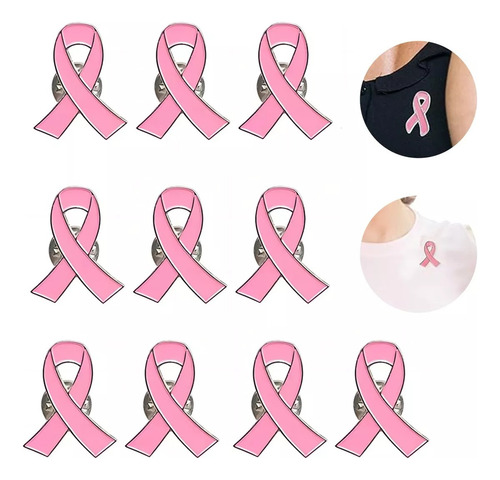 20pcs Pin Lazo Rosa Cinta Cancer De Mama Broche De Esperanza