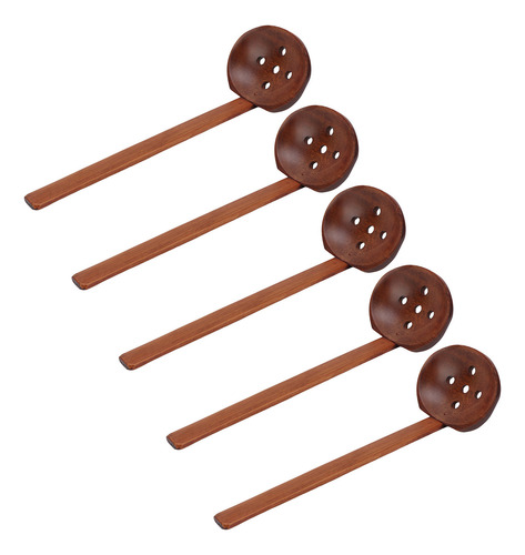 Cuchara De Madera Japonesa, 5 Cucharas, Mango Robusto, Mano