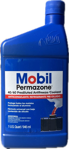 Refrigerante Anticongelante Mobil Permazone 60/40 - 1 Cuarto