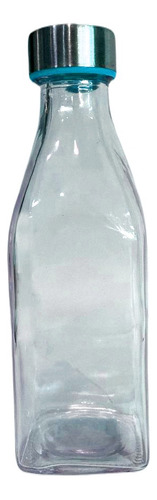 Botella de agua de vidrio de 500 ml en color azul
