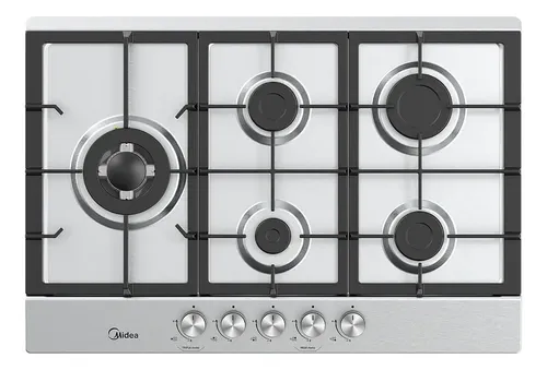 Cooktop Cyb5b 5 Bocas A Gás Inox Grade De Ferro Fundido Midea Bivolt 127/220v