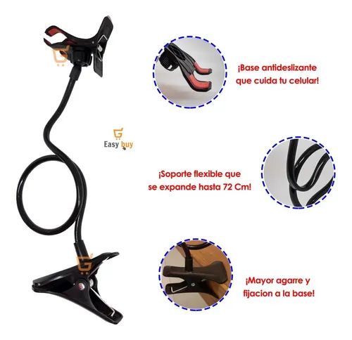 Soporte Celular Brazo Flexible Pinza Ajustable Android Iphon