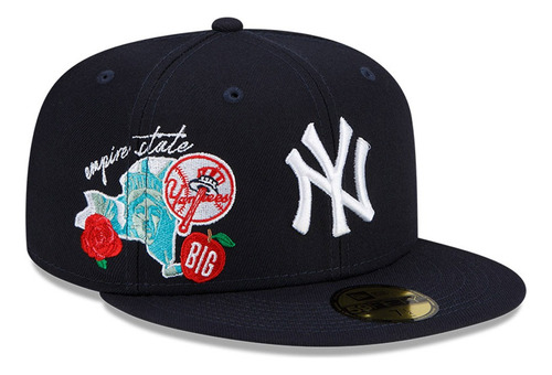 Gorra New Era 59fifty Yankees Mlb City Cluster Black Negro 7 1/4 57.7cm