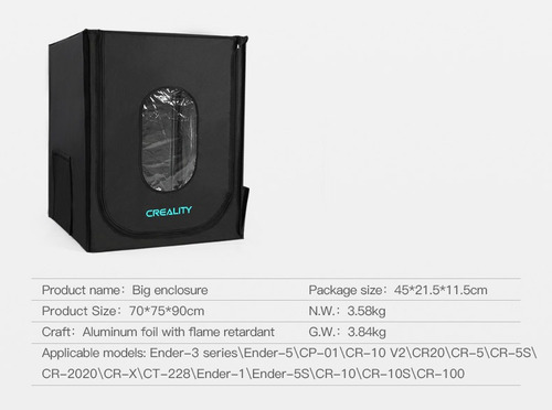 M2076 Creality Ender Cr Funda Termica Protector Aislante Xl