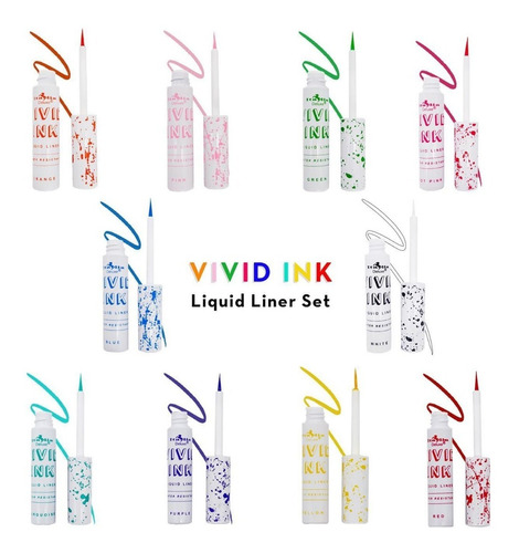 Delineador Liquido Vivid Ink Colores A Prueba De Agua Italia Color Fucsia