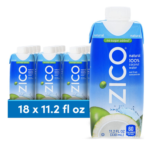 Zico Bebida 100% De Agua De Coco, Sabor Natural, Sin Azucar