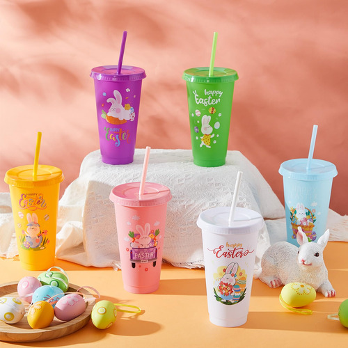 Vaso Con Forma De Conejito Uiifan De Easter Cups Con Tapa Y
