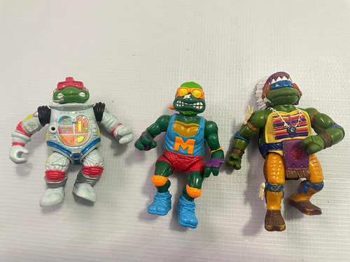 Lote De 3 Tortugas Ninja Vintage. Playmates
