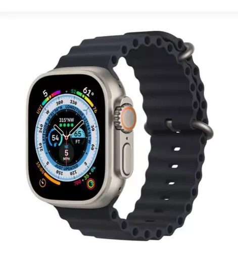 Funda para Smartwatch S8 Ultra Max Series 8, pantalla NFC 2.08, color  negro, bisel, metal, diseño de pulsera de silicona, océano