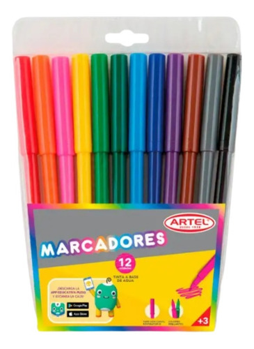 Set Artel 12 Marcadores Colores Lápices Scripto