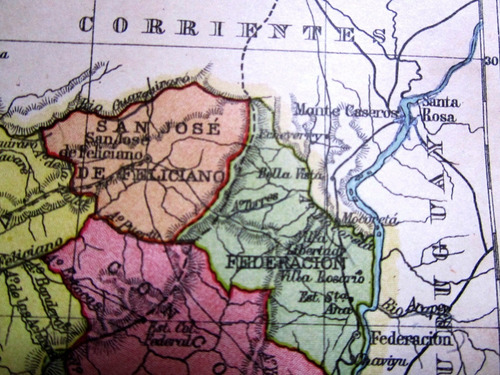 Mapa Entre Rios 1920 Telegrafo Ferrocarril Estacion Plano (Usado)
