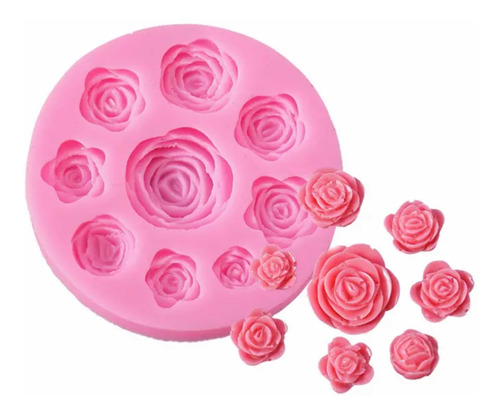 Molde De Rosas Rositas Rococo Fondant  Porcelana Repostería