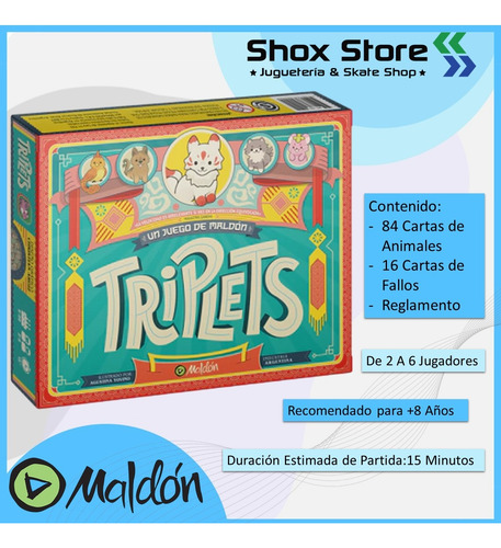 Juego Mesa Triplets Maldon Rapidez Observar Cartas Familiar