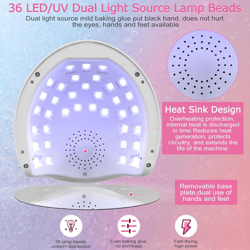 Nailgirls Lámpara De Uñas Led Uv De 150 W Con Sensor Automát