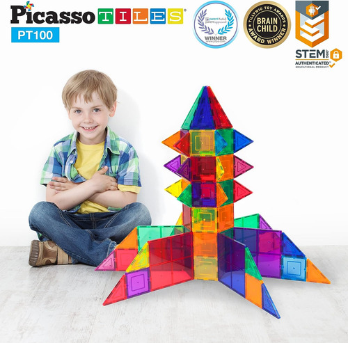 Picassotiles 100 Piezas Conjunto De 100pcs Buildo De Constru