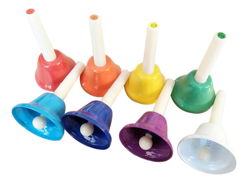 Juego De 8 Campanas De Mano De Colores, Instrumento Musical,