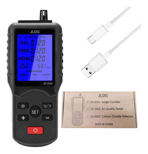 Probador De Calidad Del Aire Que Mide La Calidad Tvoc Co2