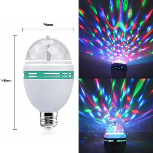 Imagen 2 de 10 de Foco Led Colores Lampara Rgb Giratoria 220v 3w Focos Fiesta