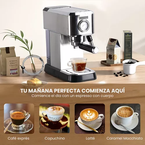 Ihomekee Máquina de café expreso de 15 bar, cafetera espresso con vapor  comercial para café con leche y capuchino, cafetera Expresso con tanque de