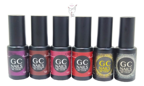 Gel Semipermanente 1 Paso Gc Nails , Gama 6 Pzs , A