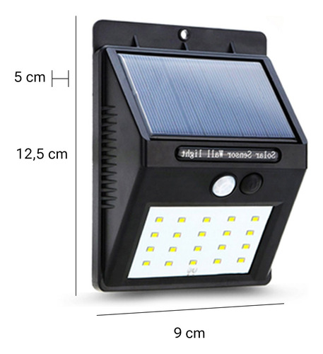 Pack 3 Foco Solar Led Con Sensor De Movimiento 5 W