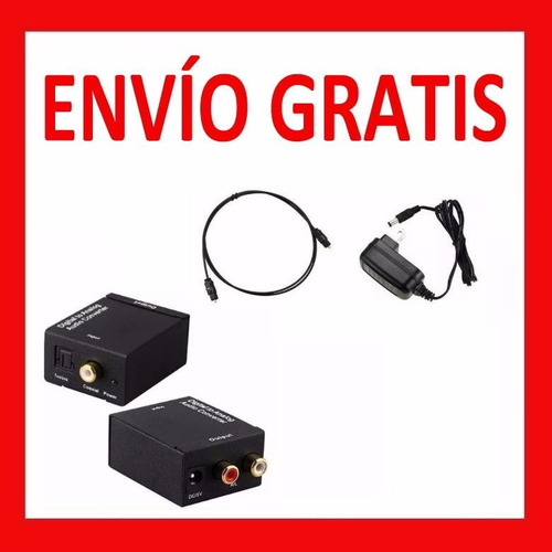 Convertidor Audio Digital Toslink Rca + Cable Óptico