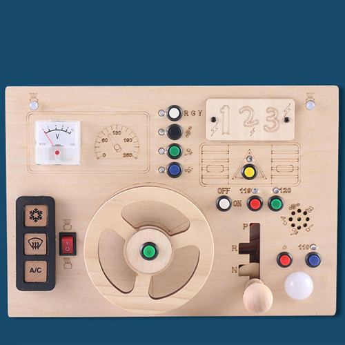 Tablero Sensorial De Madera Con Interruptor De Botón,