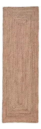 Alfombra Camino 33x180cm 100% Yute Hecho En India 1.8 M 33 Cm Trenzado Natural