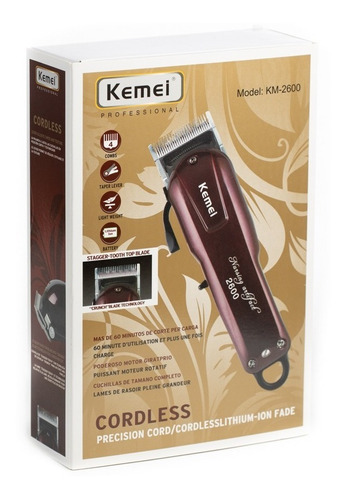 Cortadora De Pelo Profesional Recargable Kemei-2600