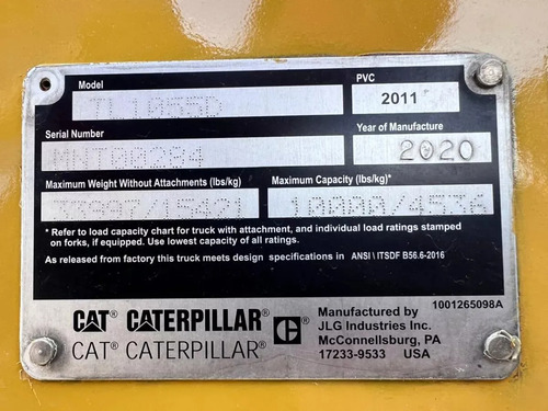 Manipulador Telescópico Tl1055d 2020 Telehandler Caterpillar