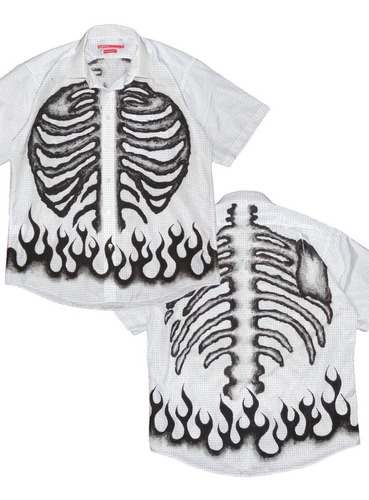 Imagen 1 de 6 de Camisa Bones Esqueleto Huesos Grunge Zombie Pintada A Mano C