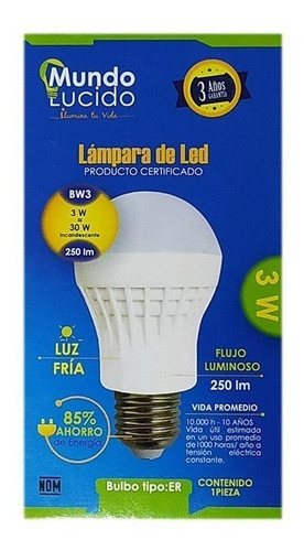 Foco Ahorrador Led De 3w Para Lamparas Pequeñas